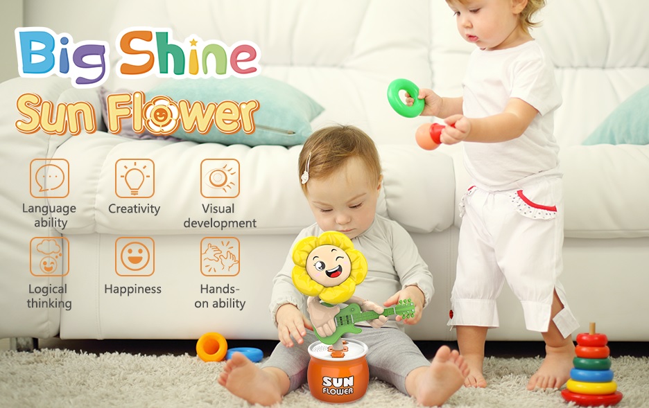 Dancing Sunflower with Voice,Sound,Music,Songs and Voice Baby Music Toys for 1 2 3 Year Old Boys and Girls Gifts